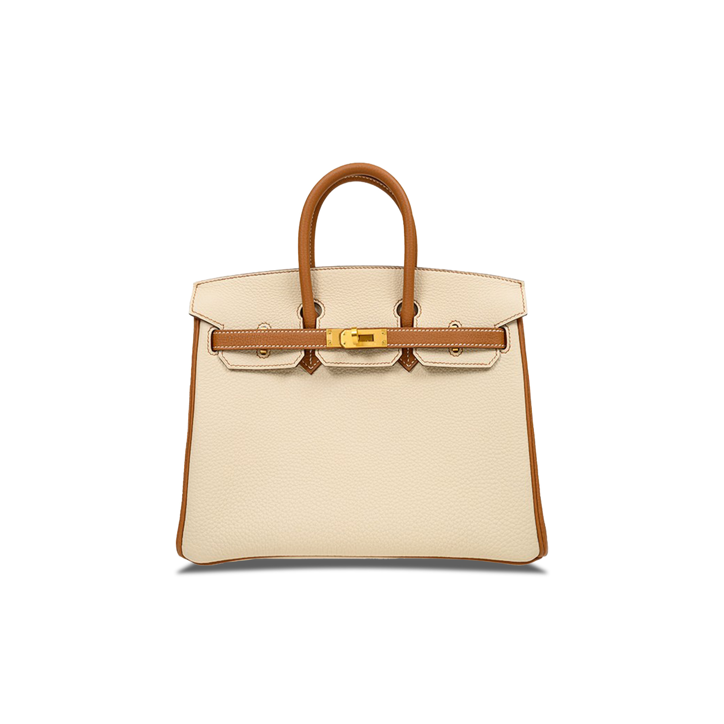 HERMES MASTER BIRKIN 30 EPSOM SELLIER MILKSHAKE WHITE GOLDEN BROWN GOLD BUCKLE BAG H028368CK3Z (30*23*15cm)